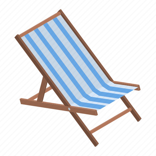 Beach, cartoon, chair, furniture, isometric, silhouette, summer icon - Download on Iconfinder