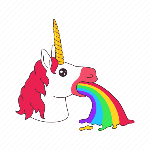 Animal, horse, unicorn, rainbow, vomit, fairy icon - Download on Iconfinder