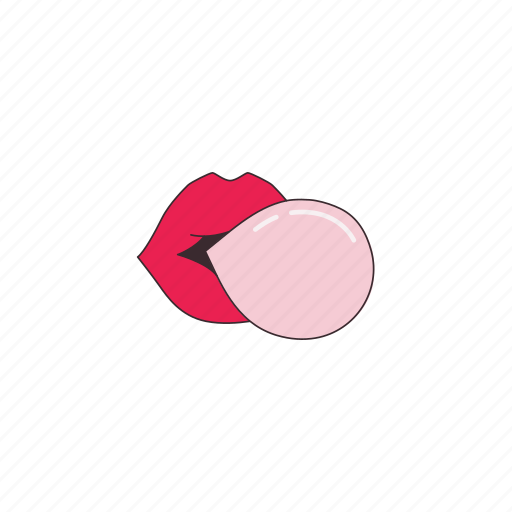 Pop, lips, mouth, bubblegum, love icon - Download on Iconfinder