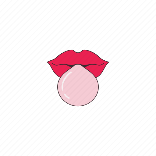 Pop, gum, lips, mouth, bubble icon - Download on Iconfinder