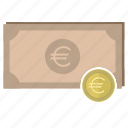 banknote, coin, euro, europe, money, payment