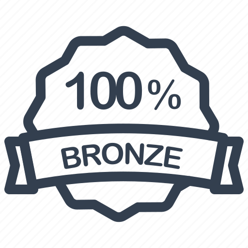 Bronze, guarantee, label, percent icon - Download on Iconfinder