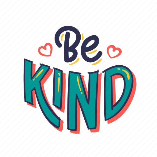 Be, kind, lettering, letter, typography, quotes, positivity sticker - Download on Iconfinder