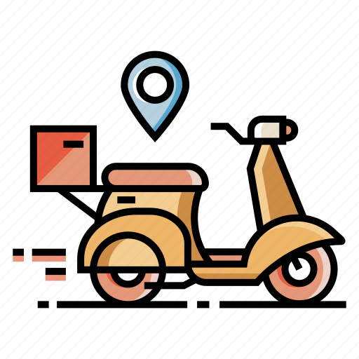 Box, delivery, express, parcel, postman, scooter, service icon - Download on Iconfinder