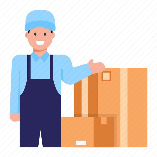 Delivery man, parcel supplier, shipper, supplier, delivery guy illustration - Download on Iconfinder