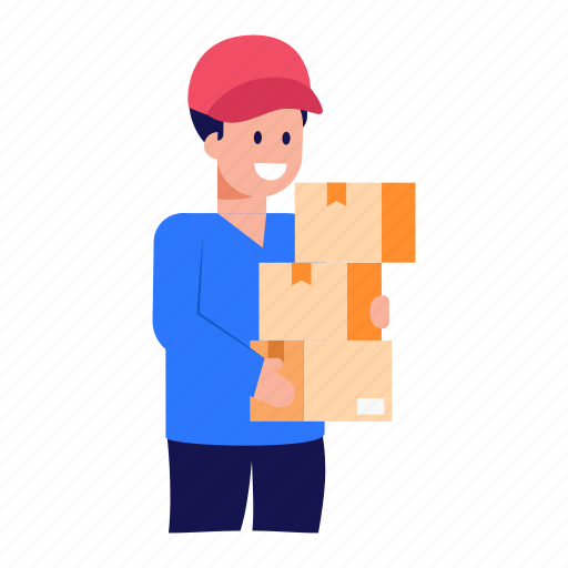 Delivery boy, courier boy, delivery guy, delivery man, supplier illustration - Download on Iconfinder