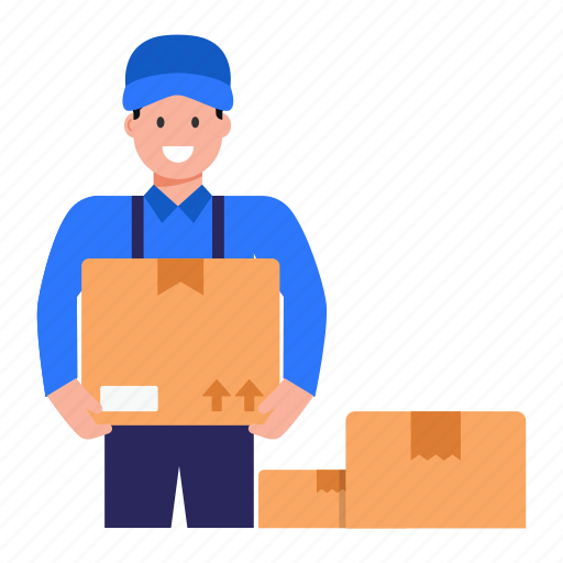 Delivery boy, delivery guy, delivery man, supplier, courier boy illustration - Download on Iconfinder