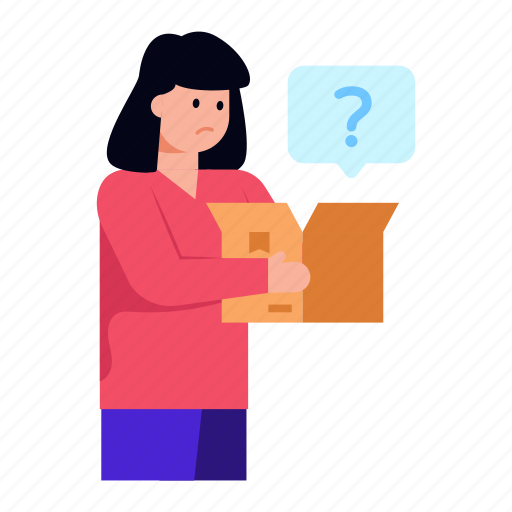Unknown courier, unknown parcel, unknown delivery, unknown package, unknown box illustration - Download on Iconfinder