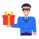 present delivery, gift delivery, surprise delivery, gift postman, gift shipment 