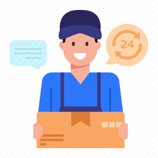 Delivery service, delivery, non stop delivery, all time delivery, courier service illustration - Download on Iconfinder