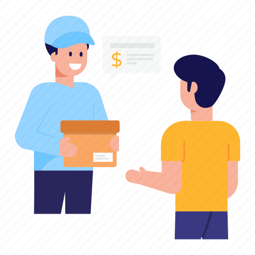 Delivery bill, cash on delivery, delivery payment, parcel payment, courier payment illustration - Download on Iconfinder