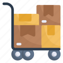trolley, logistic, package, delivery, boxes, cart