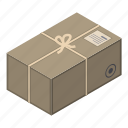 box, business, cartoon, delivery, isometric, logo, wire