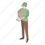 business, cartoon, hand, isometric, person, postman, special 