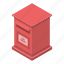 box, business, cartoon, christmas, isometric, mail, red 
