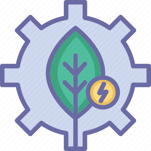 Cogwheel, ecology, leaf, thunder icon - Download on Iconfinder
