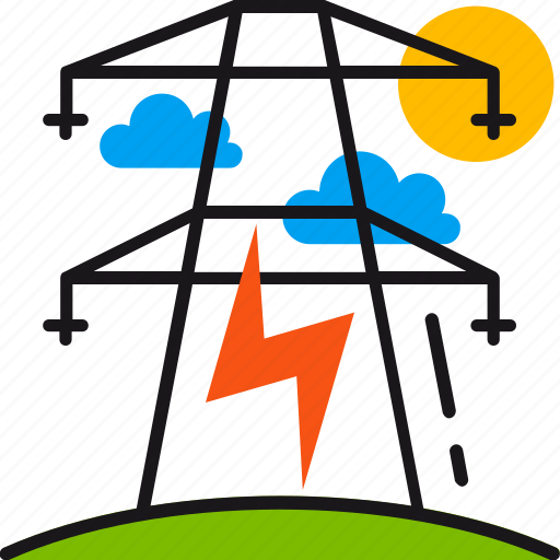 Electric, power, electricity, energy, light, lightning, power lines icon - Download on Iconfinder