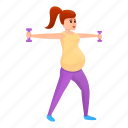 dumbbells, exercise, girl, pregnancy, pregnant, woman 