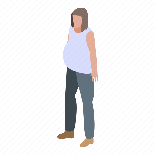 Baby, cartoon, family, girl, isometric, pregnant, woman icon - Download on Iconfinder