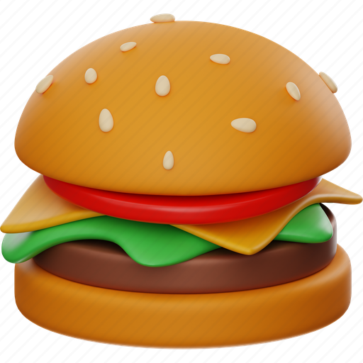 Food, fruit, vegetable, drink, hamburger 3D illustration - Download on Iconfinder