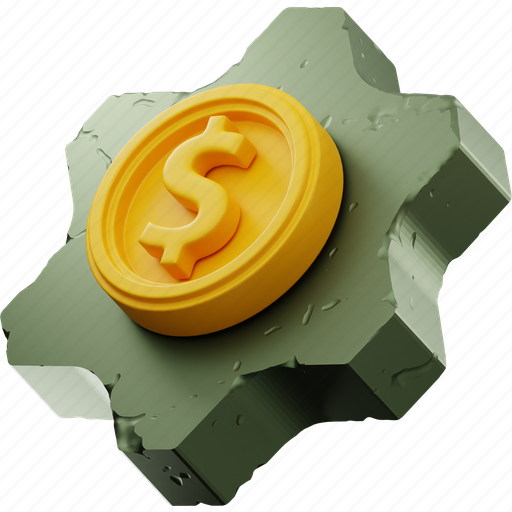 Finance, dollar, coin, mechanic, money 3D illustration - Download on Iconfinder