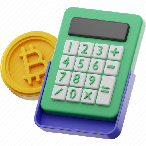 Finance, bitcoin, coin, calculator, money 3D illustration - Download on Iconfinder