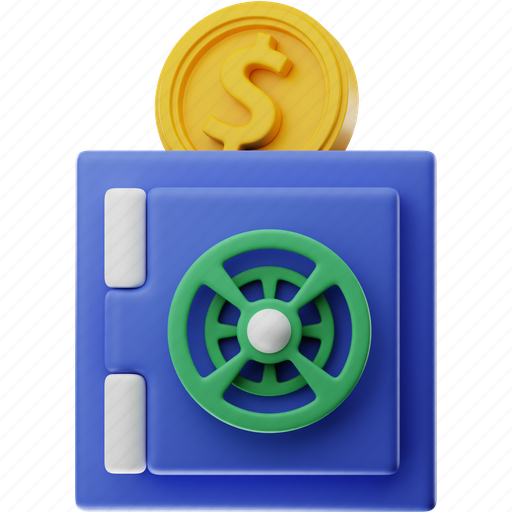 Finance, dollar, coin, case, money, bank 3D illustration - Download on Iconfinder