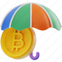 finance, umbrella, bitcoin, coin, money 