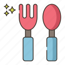 cutlery, fork, spoon, utensil