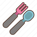 cutlery, fork, spoon, utensil
