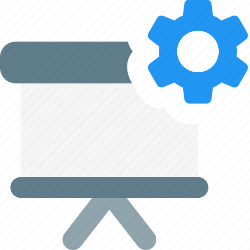 Presentation, cog, work, office icon - Download on Iconfinder