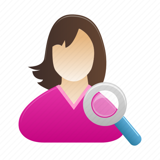 Female, search, user, account, person, profile, woman icon - Download on Iconfinder