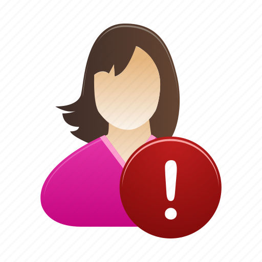 Female, user, warning, girl, woman icon - Download on Iconfinder
