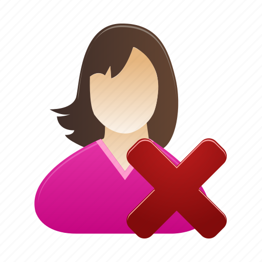 Female, remove, user, girl, person, profile, woman icon - Download on Iconfinder