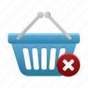 basket, remove, shopping, buy, cart, ecommerce, shop