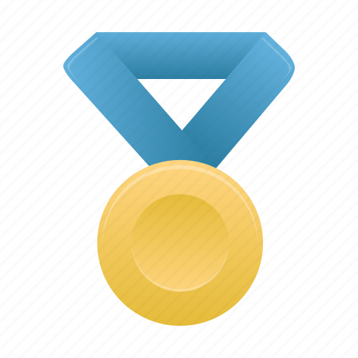 Blue, gold, metal, award, badge, medal, prize icon - Download on Iconfinder
