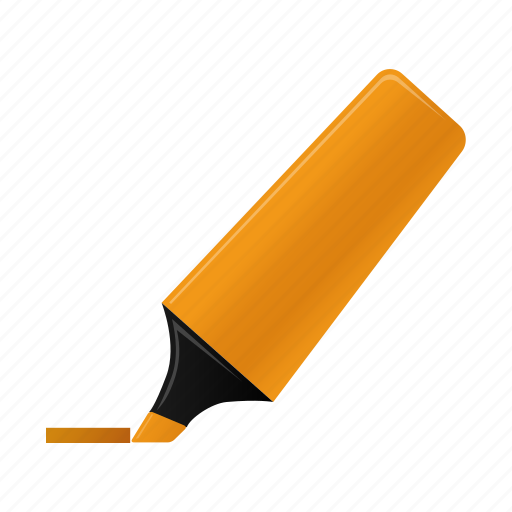 Highlightmarker, orange, marker, write icon - Download on Iconfinder