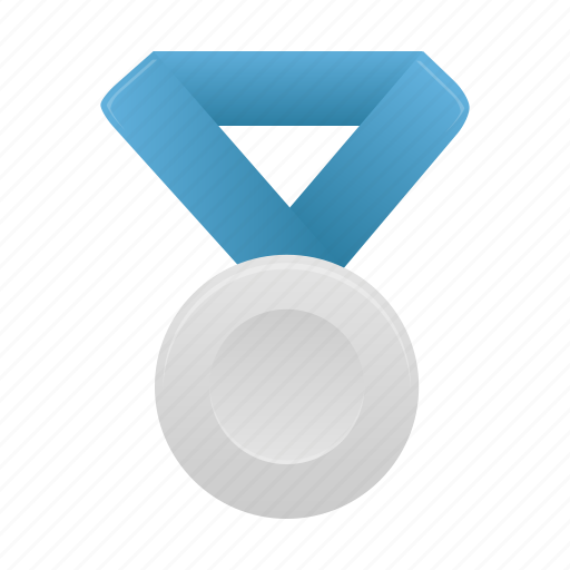 Blue, silver, award, badge, medal, prize icon - Download on Iconfinder
