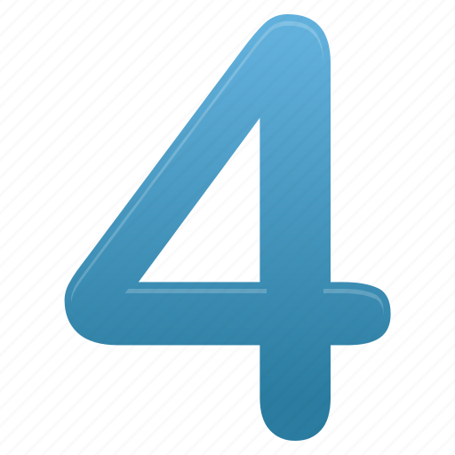 Blue, four, math, number, education, mathematics, numbers icon - Download on Iconfinder