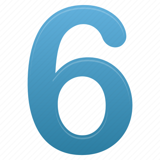 Blue, number, six, math, education, mathematics, numbers icon - Download on Iconfinder