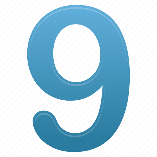 Blue, nine, math, number, education, learning, numbers icon - Download on Iconfinder