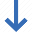 arrow, direction, down, location, orientation
