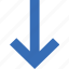 arrow, direction, down, location, orientation 