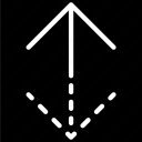 arrow, direction, location, orientation, vertical