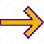 arrow, direction, location, orientation, right 