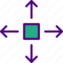 arrow, direction, location, move, object, orientation