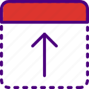 arrow, direction, drag, location, orientation, top