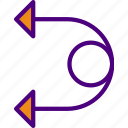 arrow, cycle, direction, left, location, orientation