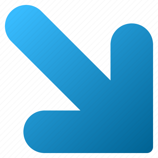 Cursor, down, export, move, pointer, pointing arrow, right icon - Download on Iconfinder