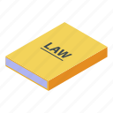 book, business, cartoon, isometric, justice, law, paper